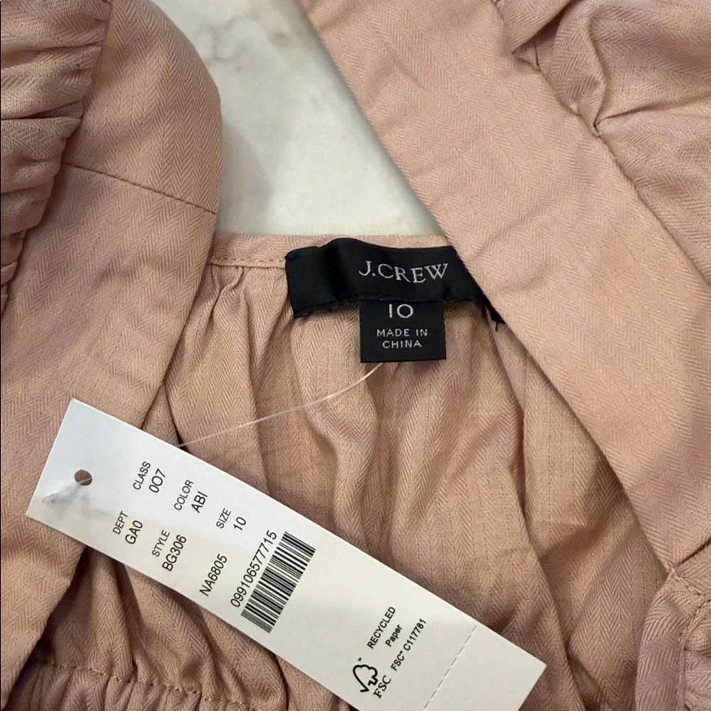 j.Crew NWT Cinched-waist top in herringbone cotton‎ Size 10